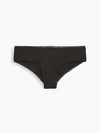 SoftMade Organic Stretch Cotton Lace-Trim Cheeky Hipster