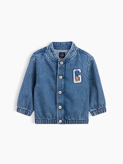 Veste de style universitaire en denim avec logo ourson Brannan babyGap