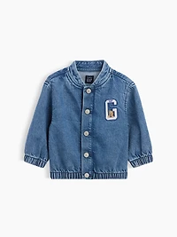 Veste de style universitaire en denim avec logo ourson Brannan babyGap