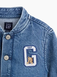 Veste de style universitaire en denim avec logo ourson Brannan babyGap