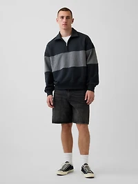 Heavyweight Oversized Stripe Half-Zip Pullover
