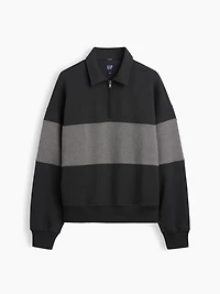 Heavyweight Oversized Stripe Half-Zip Pullover