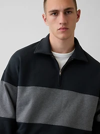 Heavyweight Oversized Stripe Half-Zip Pullover