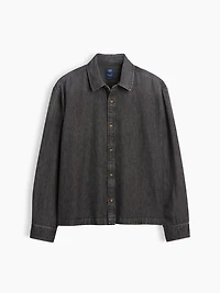Denim Relaxed Straight-Hem Shirt