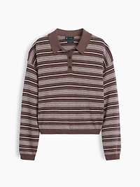 100% Cotton Relaxed Polo Shirt Sweater