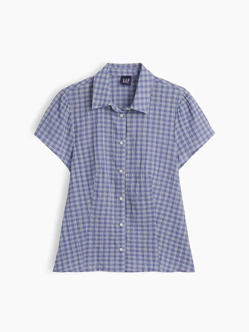 Fitted Cap-Sleeve Shirt