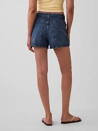 3.5" High Rise Relaxed Straight Denim Shorts