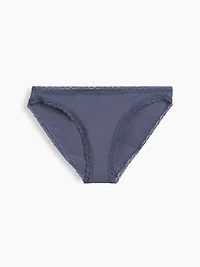 SoftMade Organic Stretch Cotton Lace-Trim Bikini