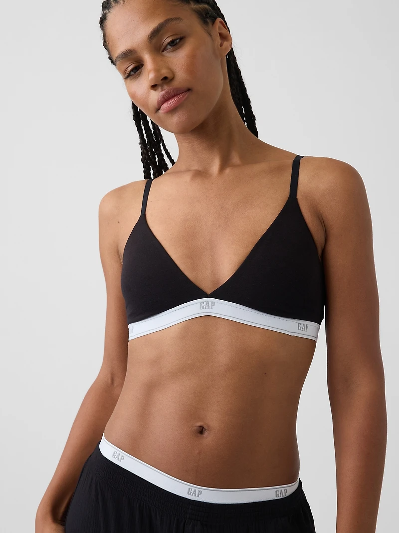 SoftMade Organic Stretch Cotton Logo Triangle Bra