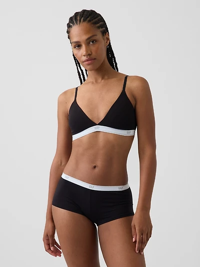 SoftMade Organic Stretch Cotton Logo Triangle Bra
