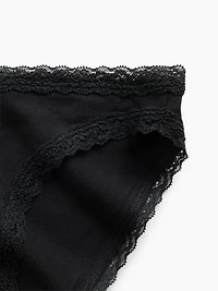 SoftMade Organic Stretch Cotton Lace-Trim Bikini