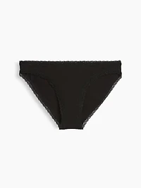 SoftMade Organic Stretch Cotton Lace-Trim Bikini