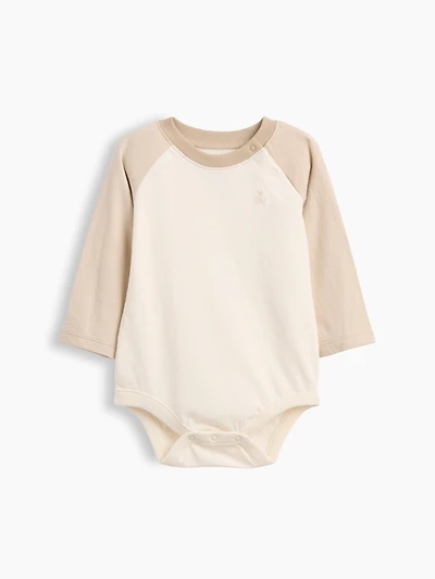 Cache-couche à manches raglan en coton biologique aux couleurs contrastées pour Béb
