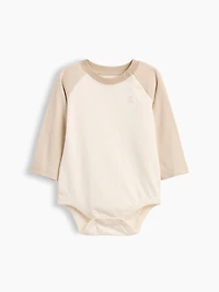 Cache-couche à manches raglan en coton biologique aux couleurs contrastées pour Béb