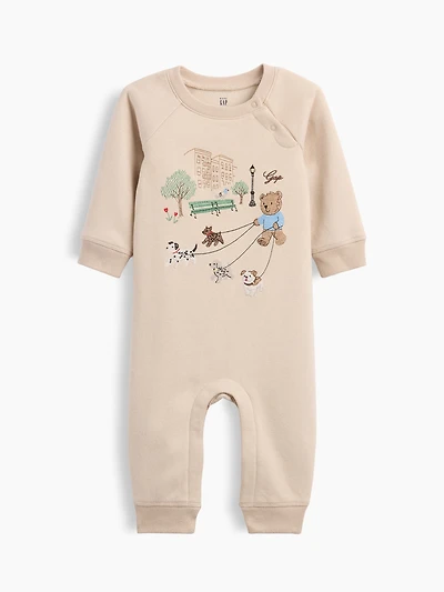 Une-pièce à manches raglan VintageDoux broderie de l’ourson Brannan pour Bébé