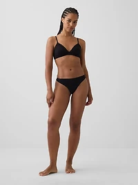 SoftMade Organic Stretch Cotton Lace-Trim Thong