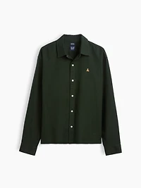 Relaxed Crop Straight-Hem Oxford Shirt