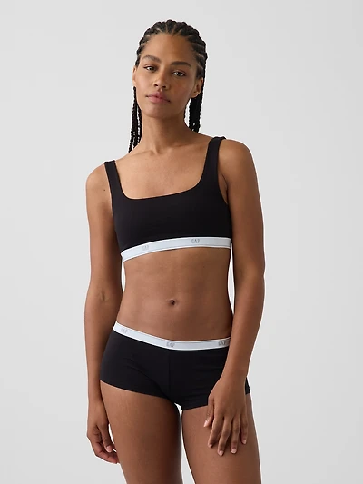 SoftMade Organic Stretch Cotton Logo Bralette