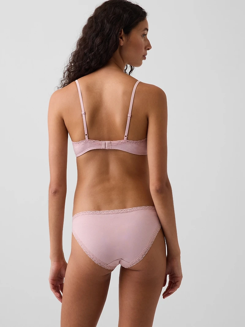 SoftMade Organic Stretch Cotton Lace-Trim Triangle Bralette