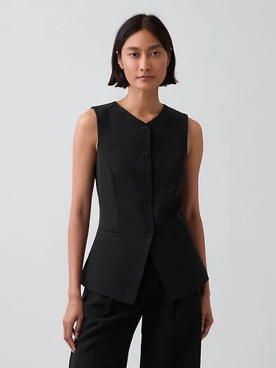 High-Neck Longline Vest