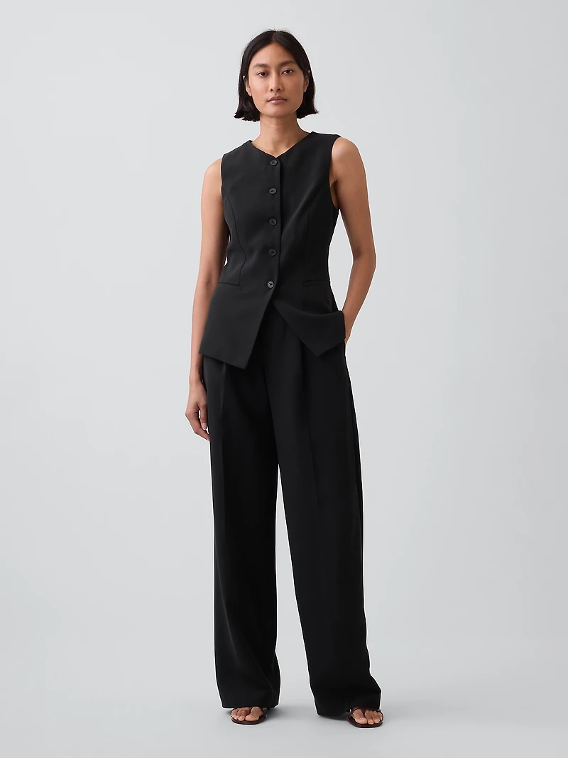 High-Neck Longline Vest