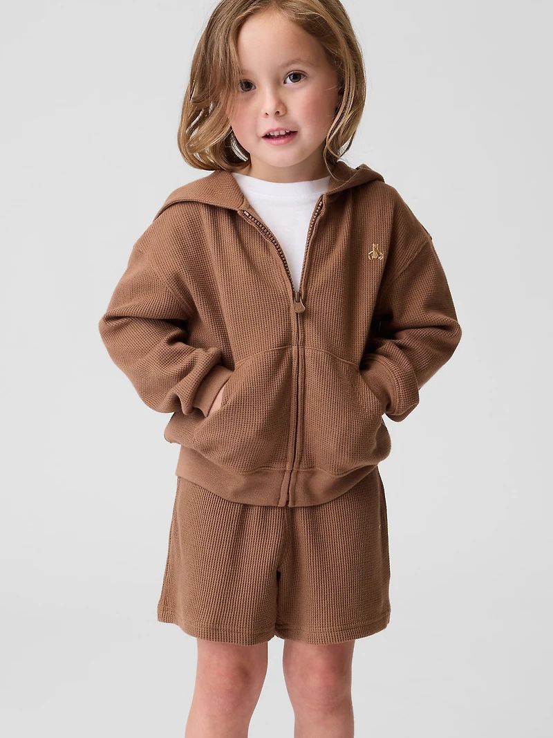 Veste à capuchon en tricot gaufré pour Bébé et Tout-petit