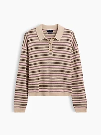 100% Cotton Relaxed Polo Shirt Sweater