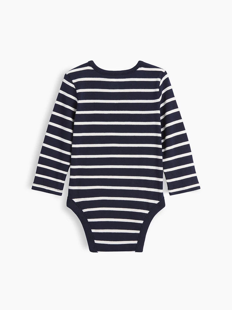 Cache-couche henley Premiers essentiels en coton biologique à rayures pour Bébé