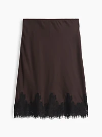 Lace-Hem Easy Knee-Length Skirt