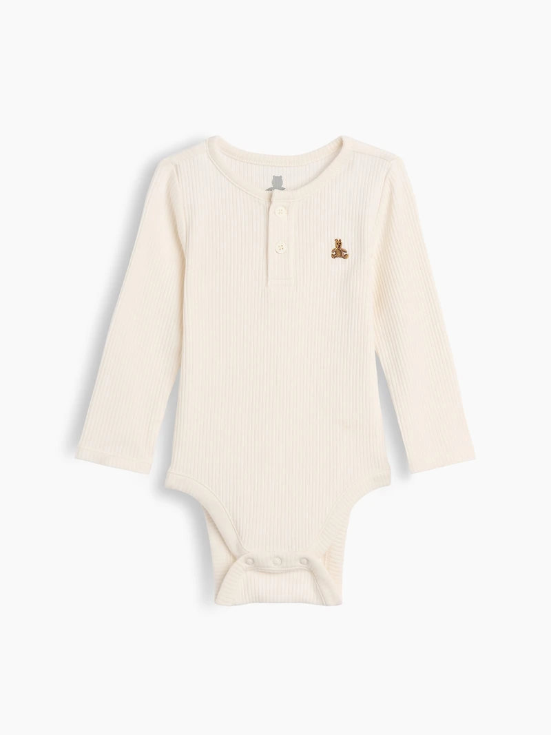 Cache-couche finement côtelé à encolure henley Premiers essentiels pour Bébé