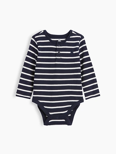 Cache-couche henley Premiers essentiels en coton biologique à rayures pour Bébé