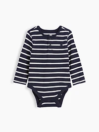 Cache-couche henley Premiers essentiels en coton biologique à rayures pour Bébé