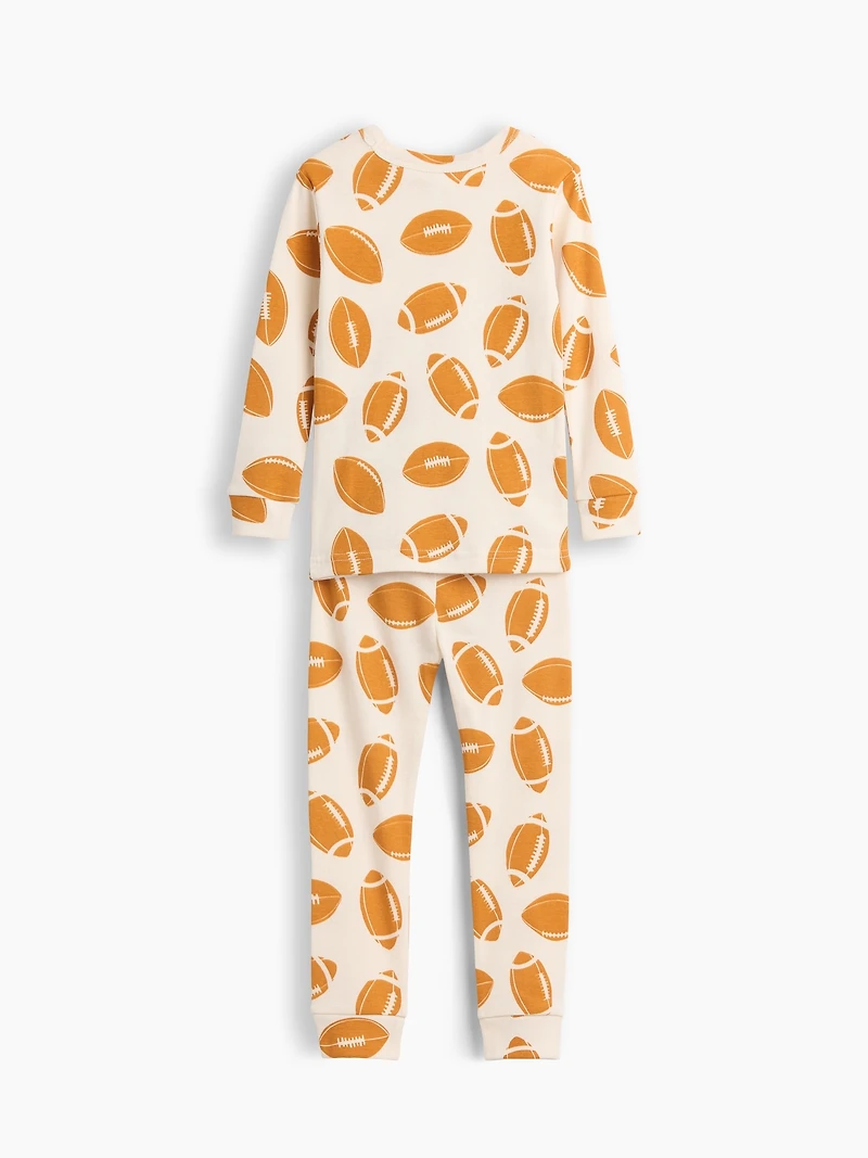 Pyjama en coton biologique brossé à motif de football pour Bébé et Tout-petit