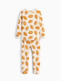 Pyjama en coton biologique brossé à motif de football pour Bébé et Tout-petit