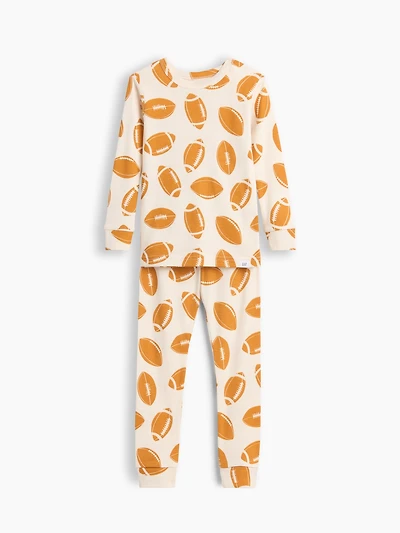 Pyjama en coton biologique brossé à motif de football pour Bébé et Tout-petit