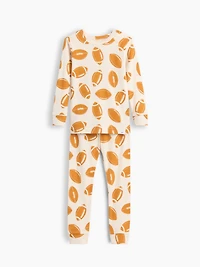 Pyjama en coton biologique brossé à motif de football pour Bébé et Tout-petit
