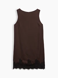 Lace-Hem Mini Shift Dress