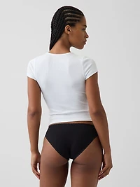 SoftMade Organic Stretch Cotton Lace-Trim Bikini