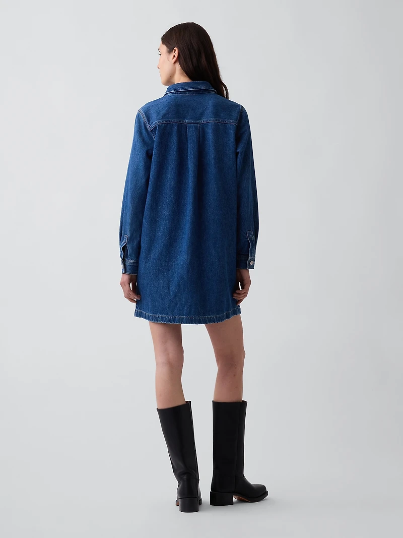 Denim Mini Shift Dress