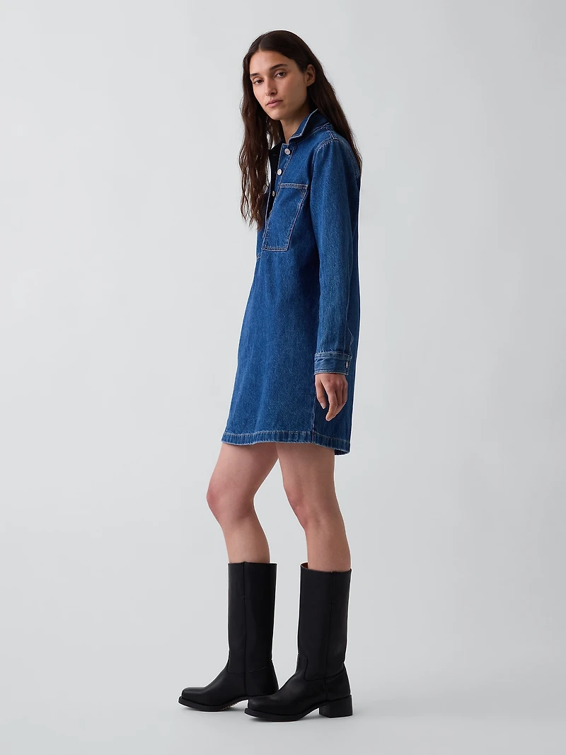 Denim Mini Shift Dress