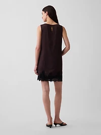 Lace-Hem Mini Shift Dress