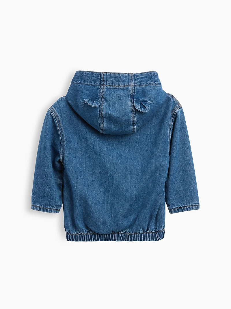 Veste en denim à capuchon doublure jersey pour Bébé