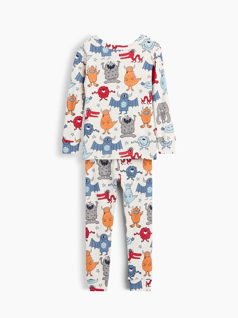 Pyjama en coton biologique brossé à motif de monstres pour Bébé et Tout-petit