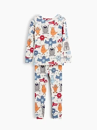 Pyjama en coton biologique brossé à motif de monstres pour Bébé et Tout-petit
