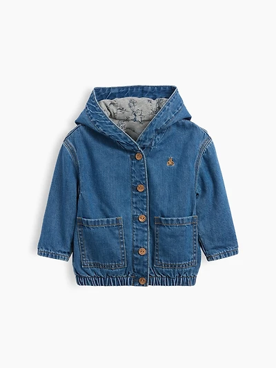 Veste en denim à capuchon doublure jersey pour Bébé