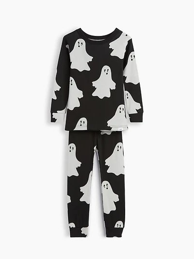 Pyjama en coton biologique brossé à motif de fantômes pour Bébé et Tout-petit