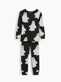 Pyjama en coton biologique brossé à motif de fantômes pour Bébé et Tout-petit