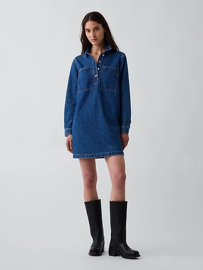 Denim Mini Shift Dress