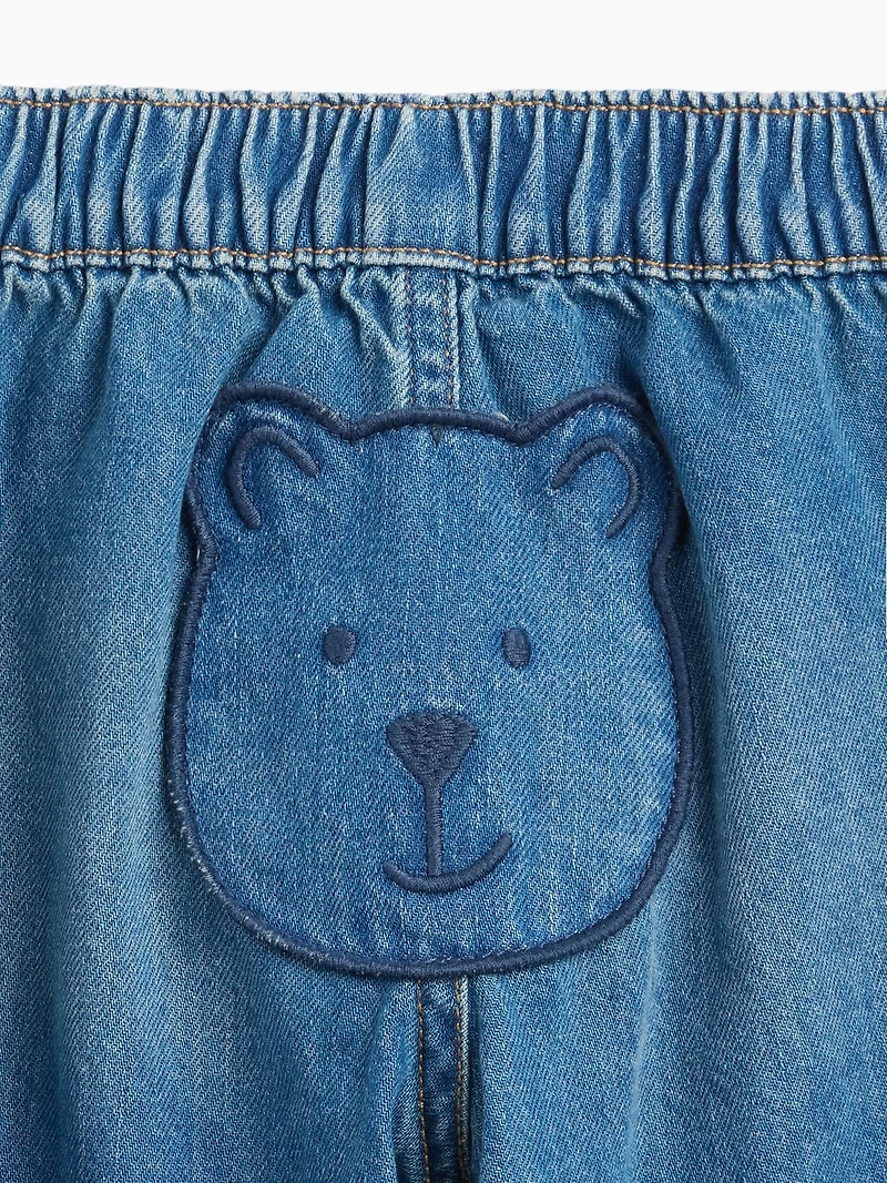 Jean coupe baril à taille extensible motif de l’ourson Brannan pour Bébé