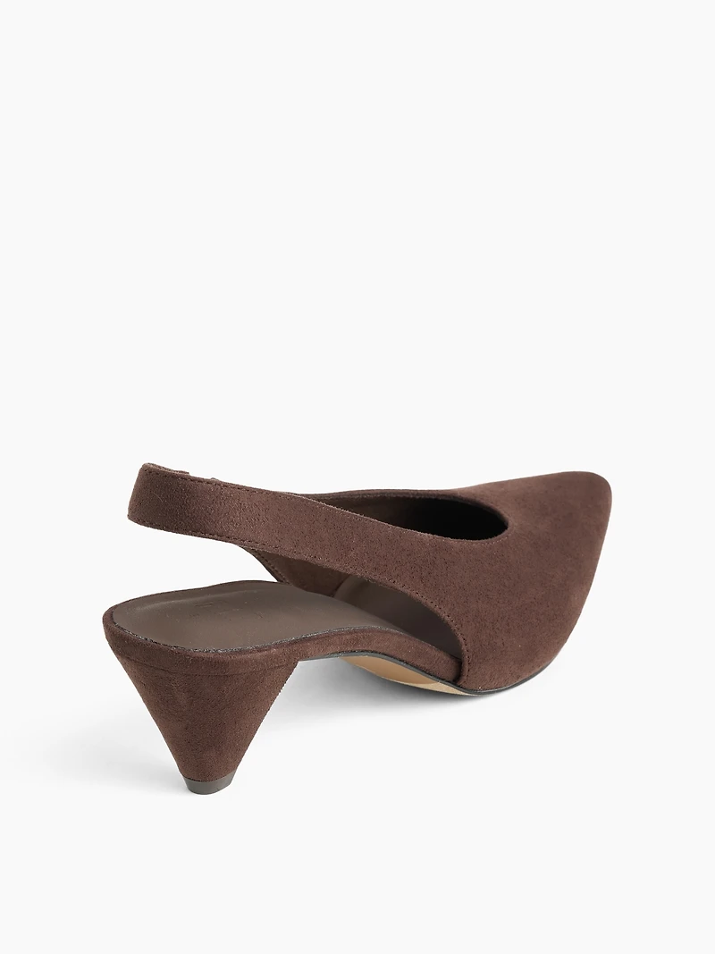 Vegan Suede Slingback Mules